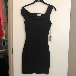 by the way. Fallon asymmetrical black mini dress